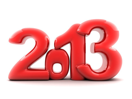 Abstract new year  done in 3d,white background        