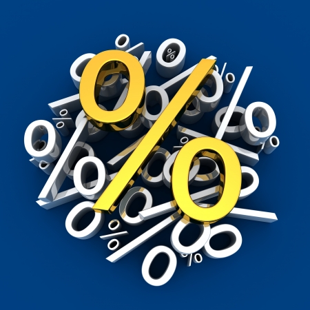 Percent sign (done in 3d)の写真素材