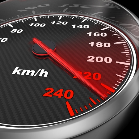 Speedometer and arrow on 220  done in 3d     の写真素材