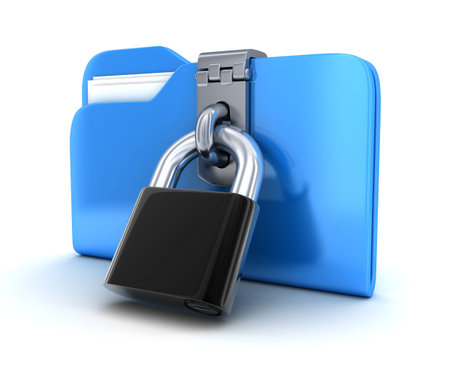File blue and lock (done in 3d)