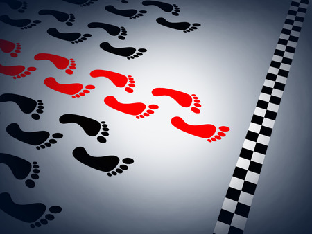 Abstract sprint and red footstepの写真素材