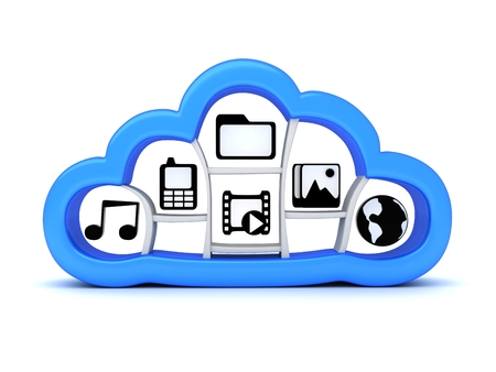 Abstract cloud storage (done in 3d)の写真素材