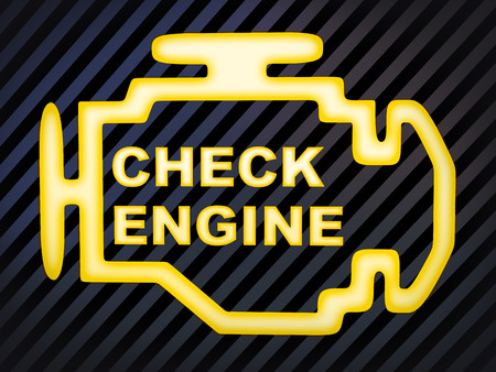 Sign car "Check engine" (computer generation image)の写真素材