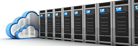 Server row and cloud (done in 3d)