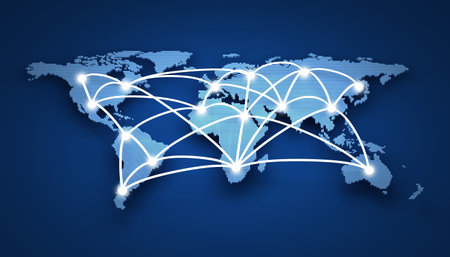 World-wide web on blue background (done in 3d)
