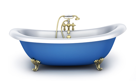 Bathroom and faucet on white background. 3d illustrationの写真素材