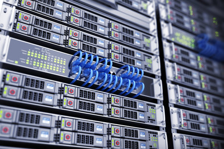 Database and connect server. 3d illustration