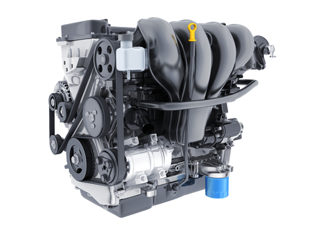 Engine car on white isolated background. 3d illustrationの写真素材