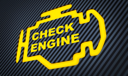 Sign car "Check engine". 3d illustrationの写真素材