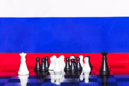 Russia Flag Elections Chess as a policyの写真素材