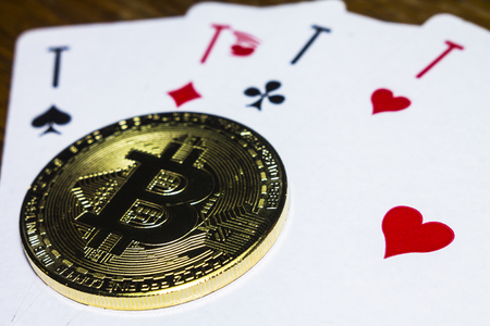 Bitcoin like a joker in poker.の写真素材