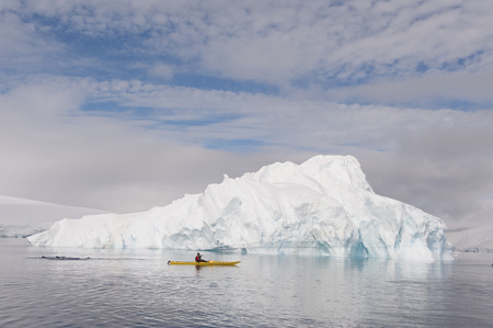 Beatyful Icebergs in Antarctica travel on the kayakの写真素材