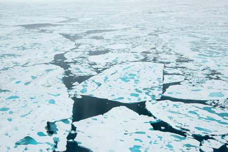 Icebreaker in the ice travel in the Arctic