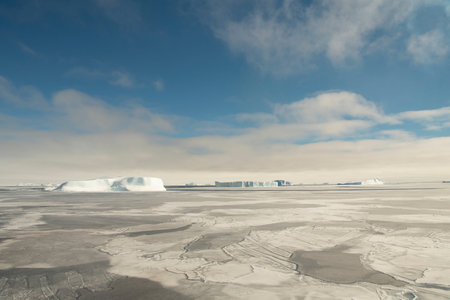 Beautiful view of icebergs Snow Hill, Antarctica