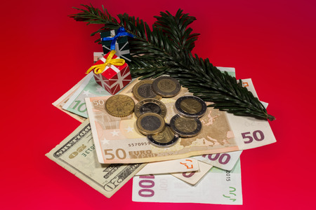 Money and Christmasの写真素材