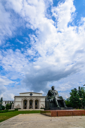 BUCHAREST, ROMANIA - AUGUST 30: Romanian National Opera facade on AUGUST 30, 2015 in Bucharest, Romania. Also called "Bucharest National Opera", it was built in 1953のeditorial素材
