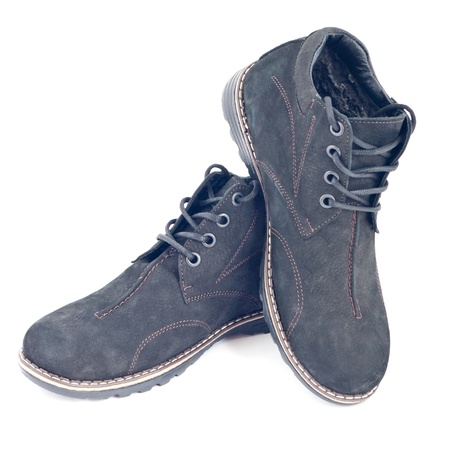 Black shoes isolated on whiteの写真素材