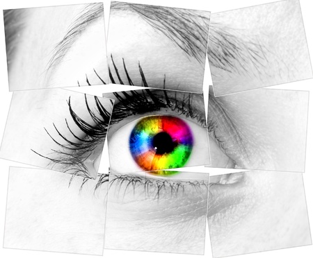 colourful human eyeの写真素材