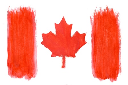 Canadian flag, paint drawingの写真素材