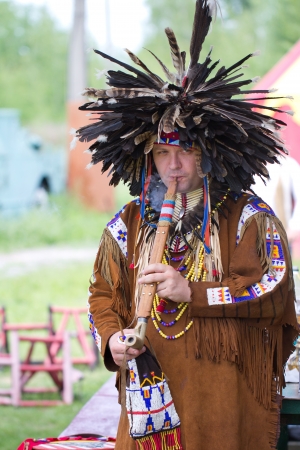 Nizhyn, Ukraine - May 19: Members of the club "Revolver Club" take part in the festival "Wild West Fast" during the historical reconstruction of the American Civil War between North and South armies, May 19, 2012 in the beautiful ancient city, Ukraineのeditorial素材