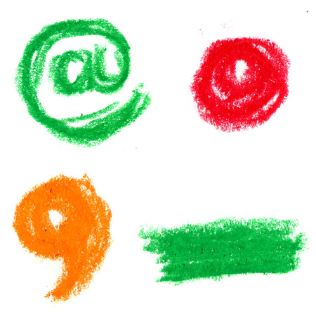 Alphabet pastel on white backgroundの写真素材