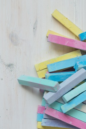 Colorful chalk pastels - education, arts,creative, back to schoolの写真素材
