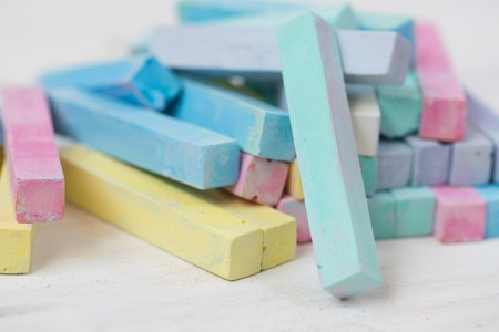 Colorful chalk pastels - education, arts,creative, back to schoolの写真素材