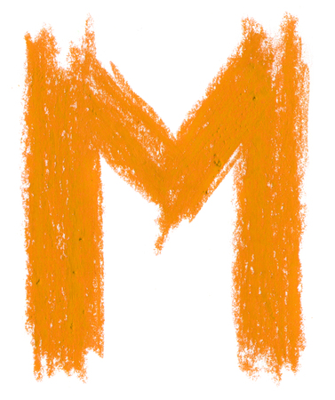 M Alphabet pastel on white backgroundの写真素材