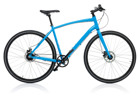 New blue bicycle isolated on a white background New blue bicycle isolated on a white background