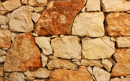 Background of stone wall textureの写真素材