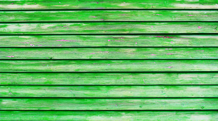 Green wooden retro wall with horizontal stripes.Excellent background for textの写真素材