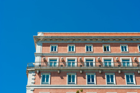 MADRID SPAIN - JUNE 23, 2015: Architecture in Spain. Detail of a beautiful building in Madrid ,Spain.のeditorial素材