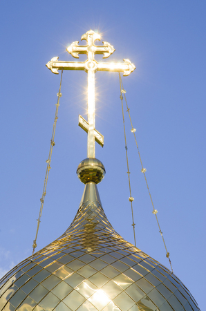 Belarus, Minsk: fragment of a dome of orthodox church of Andrew Pervozvannyi.の写真素材