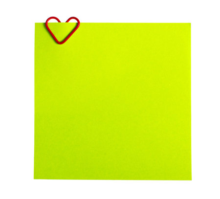 memo paper and clip in form of  heart