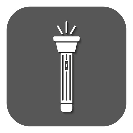 The flashlight icon. Torch symbol. Flat Vector illustration. Buttonのイラスト素材