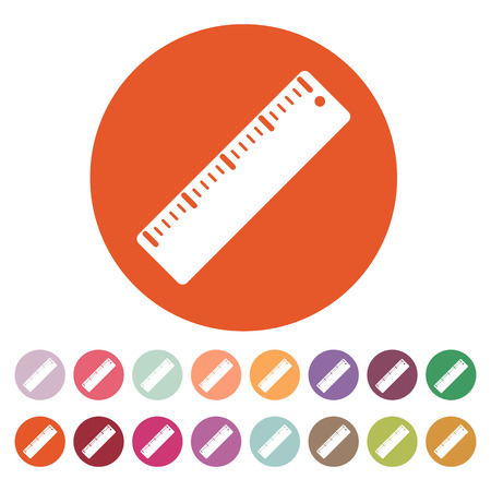 The ruler icon. Ruler symbol. Flat Vector illustration. Button Setのイラスト素材