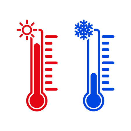 The thermometer icon. High and Low temperature symbol. Flat Vector illustrationのイラスト素材