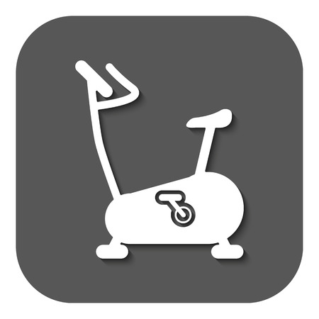The exercise bike icon. Exercycle symbol. Flat Vector illustration. Buttonのイラスト素材