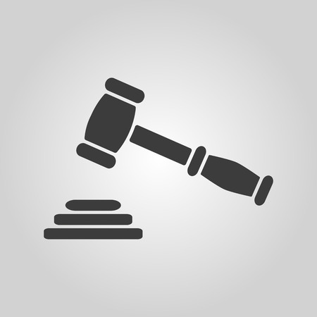 The judge or auction hammer icon. Justice symbol. Flat Vector illustrationのイラスト素材