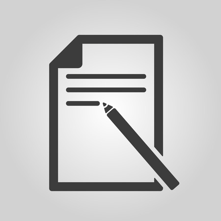 The note paper icon. Text file symbol. Flat Vector illustrationのイラスト素材