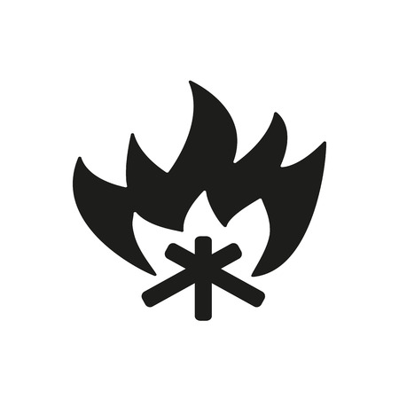 The fire icon. Bonfire symbol. Flat Vector illustrationのイラスト素材