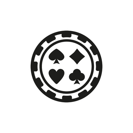 The casino chip icon. Casino Chip symbol. Flat Vector illustrationのイラスト素材