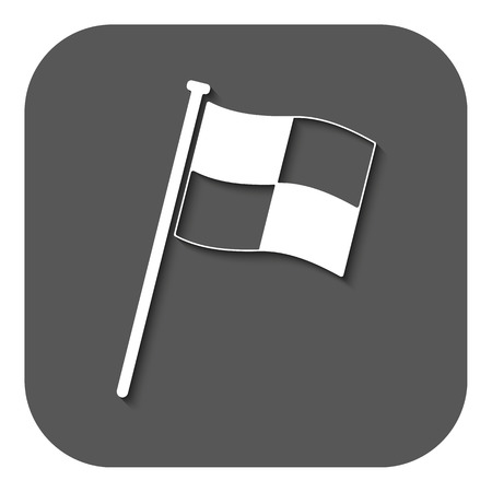 The Race flag icon. Finish symbol. Flat Vector illustration. Buttonのイラスト素材
