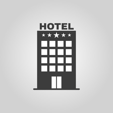 The Hotel icon. Travel symbol. Flat Vector illustrationのイラスト素材