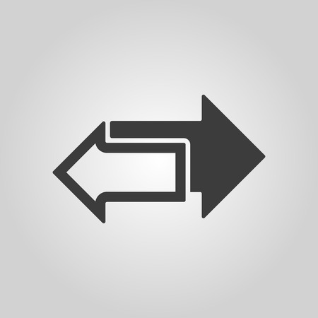 The left and right arrows icon. Arrows symbol. Flat Vector illustrationのイラスト素材