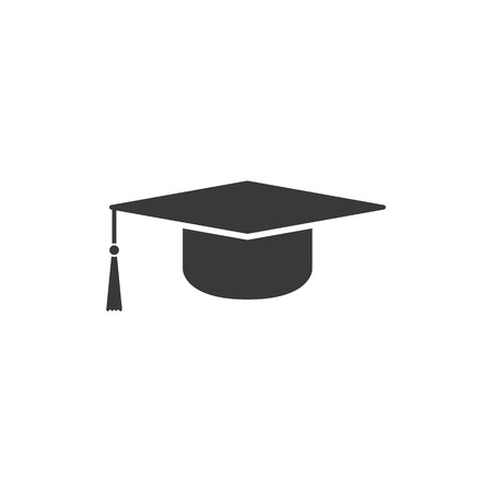 The graduation cap icon. Education symbol. Flat Vector illustrationのイラスト素材