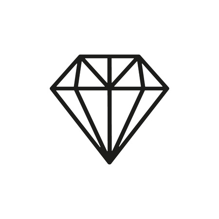 The diamond icon. Jewel symbol. Flat Vector illustrationのイラスト素材