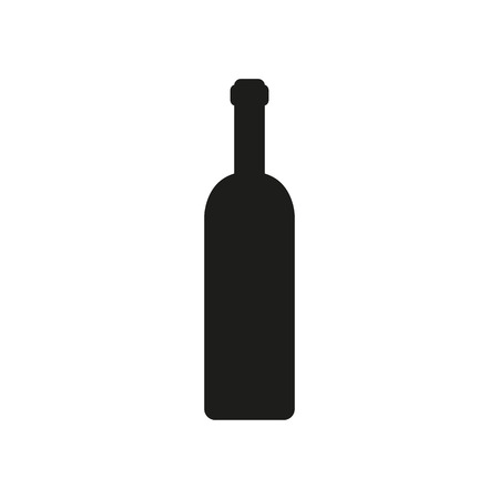 The wine bottle icon. Bottle symbol. Flat Vector illustrationのイラスト素材