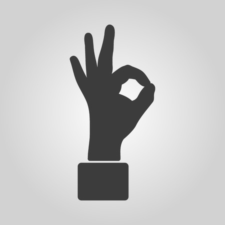 The OK icon. Okay symbol. Flat Vector illustrationのイラスト素材