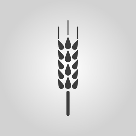 The spica icon. Wheat symbol. Flat Vector illustration. Button Setのイラスト素材